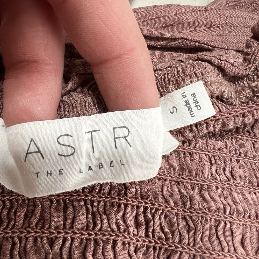 ASTR The Label Amber Sweetheart Top Milkmaid Corset Smocked Dusty Rose Small - Picture 8 of 10
